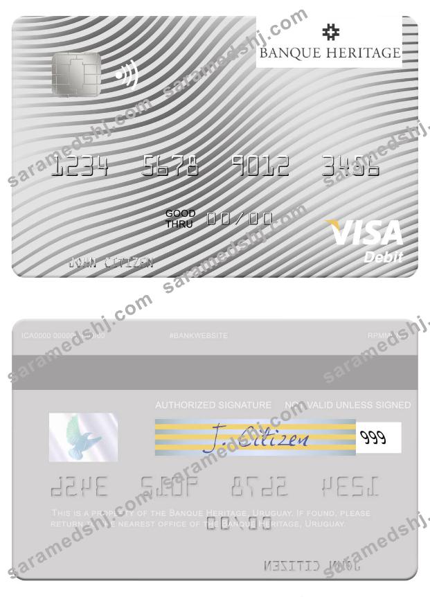 Uruguay Banque Heritage visa debit card